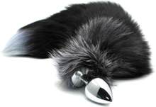 Black and White Fox Tail, Medium Plug | Rävsvans