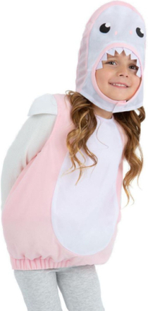 Rosa Hai Kostyme med Hette til Barn - 3-4 ÅR