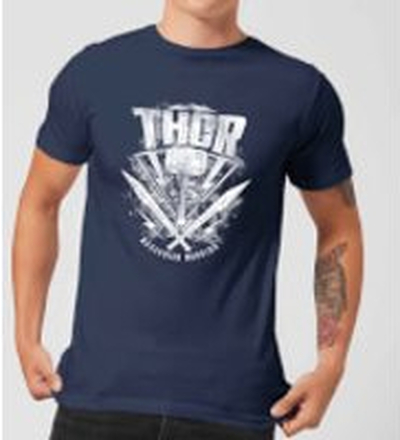Marvel Thor Ragnarok Thor Hammer Logo Men's T-Shirt - Navy - L