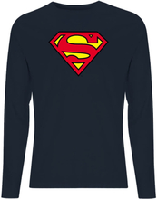 DC Official Superman Shield Unisex Long Sleeve T-Shirt - Navy - S - Navy