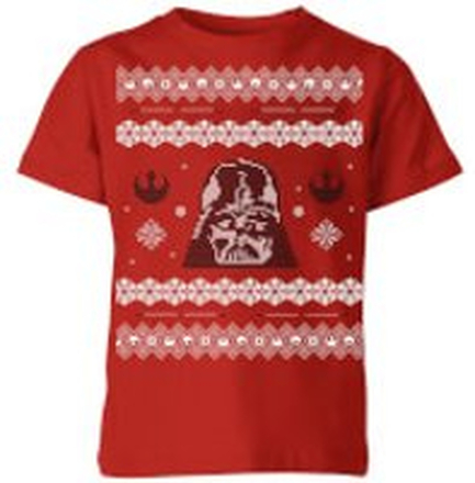 Star Wars Darth Vader Knit Kids' Christmas T-Shirt - Red - 5-6 Years - Red