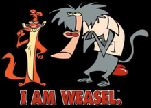 I Am Weasel Characters Hoodie - Black - L
