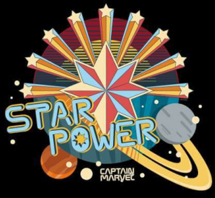 Captain Marvel Star Power Men's T-Shirt - Black - 4XL - Black