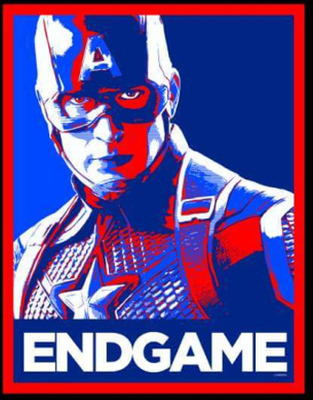 Avengers Endgame Captain America Poster Hoodie - Black - L