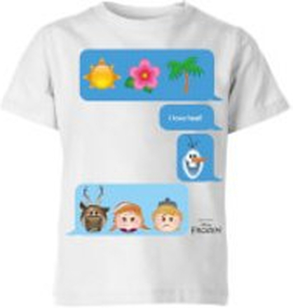 Disney Frozen I Love Heat Emoji Kids' T-Shirt - White - 11-12 Years