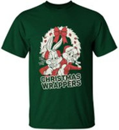Warner Brothers Men's Bugs Bunny Christmas T-Shirt - Green - XXL