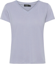 Slcolumbine V-Neck Ss T-shirts & Tops Short-sleeved Blå Soaked In Luxury*Betinget Tilbud