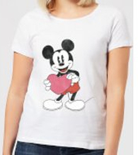 Disney Mickey Mouse Heart Gift Women's T-Shirt - White - S - White