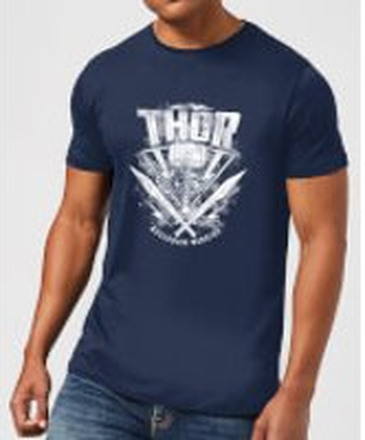 Marvel Thor Ragnarok Thor Hammer Logo Men's T-Shirt - Navy - M