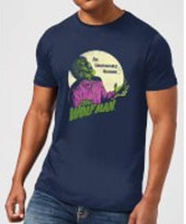 Universal Monsters The Wolfman Retro Men's T-Shirt - Navy - XL