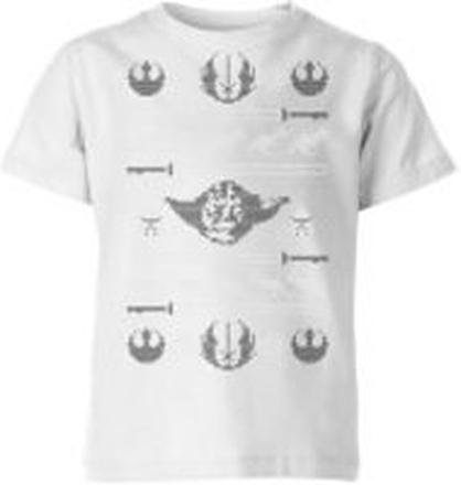 Star Wars Yoda Sabre Knit Kids' Christmas T-Shirt - White - 9-10 Years - White