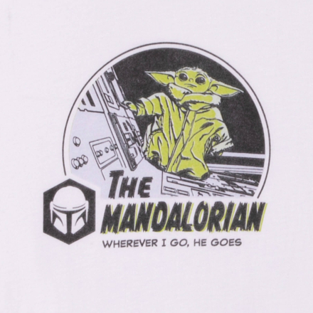 Star Wars The Mandalorian Wherever I Go, He Goes Kids' T-Shirt - White - 9-10 Jahre