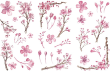 10 Sets DFGFGTZ Japanese Paper Hand Account Cartoon Material Sticker(Cherry Blossom)