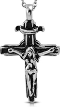 Kors med kvinde i rustfrit stål
