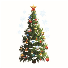 Jule wallsticker. Flot pyntet juletræ. 50x70cm.