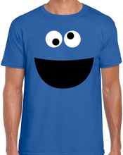 Verkleed / carnaval t-shirt blauw cartoon knuffel monster voor heren - Verkleed / kostuum shirts