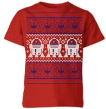 Star Wars R2-D2 Knit Kids' Christmas T-Shirt - Red - 3-4 Years - Red