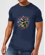 Aquaman Circular Portrait Men's T-Shirt - Navy - S