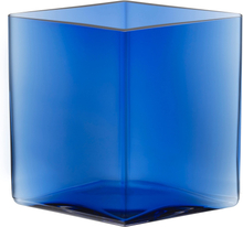 Iittala Ruutu vase, 20,5 x 18 cm, ultramarin blå