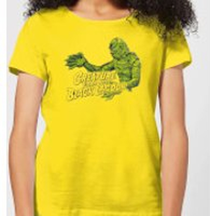 Universal Monsters Creature From The Black Lagoon Retro Crest Women's T-Shirt - Yellow - L - Yellow