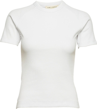Esblossom Ss O-Neck Rib T-Shirt T-shirts & Tops Short-sleeved Hvit Esme Studios*Betinget Tilbud