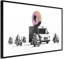 Inramad Poster / Tavla - Banksy: Donuts (Strawberry)
