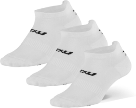2XU Ankle Socks 3-Pack Vit/Svart, Str. L