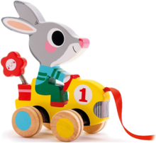 Roulapic, Pull-Along Rabbit Toys Baby Toys Pull Along Toys Multi/mønstret Djeco*Betinget Tilbud