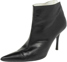 Pre-owned Leather Pointed Toe Ankle Boots
