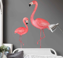 Muurstickers vogels Grote en kleine flamingo's