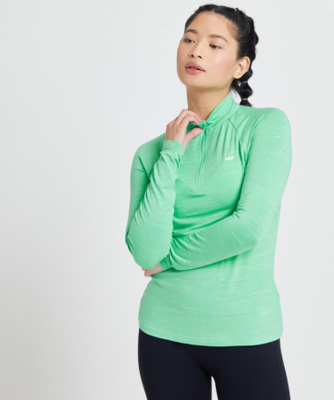 MP Women's Performance Training 1/4 Zip Top - Ice Green Marl with White Fleck - S