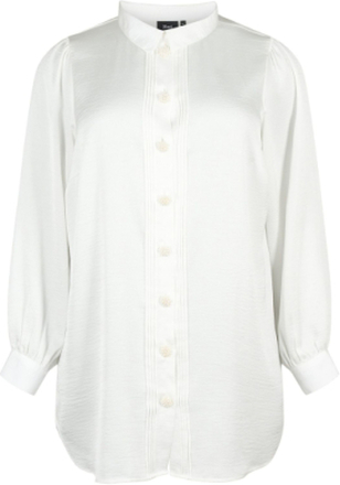 Msaraly, L/S, Long Shirt Tops Shirts Long-sleeved White Zizzi