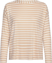 T-Shirt Stripe Tops T-shirts & Tops Long-sleeved Beige Tom Tailor