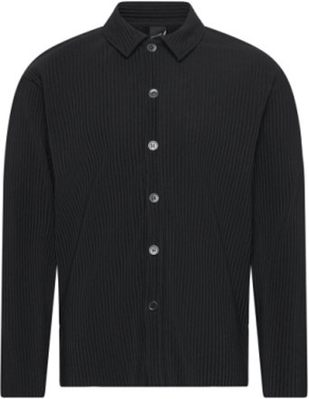 Onsasher Reg Pleated Ls Shirt Tops Shirts Casual Black ONLY & SONS