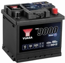 Yuasa AGM YBX9012 12V 50Ah 520A Start Stopp Plus BilBatteri