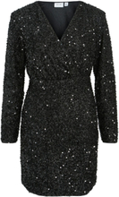 Vicava Sequin Dress / 1 Kort Kjole Black Vila