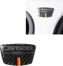 Car Carbon Fiber German Flag Color Goalpost Decorative Sticker for Audi A6 2005-2011, Left and Right Drive Universal