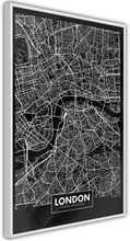 Inramad Poster / Tavla - City Map: London (Dark)
