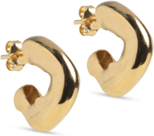 Hoops, Gianna Accessories Jewellery Earrings Hoops Gull Enamel Copenhagen*Betinget Tilbud