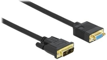 Delock - Adapterkabel - enkel länk - DVI-A (hane) till HD-15 (VGA) (hona) - 5 m - tumskruvar - svart