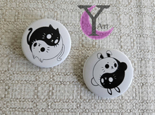 Ying Yang Kawaii Cat & Bunny Pins/Knappar