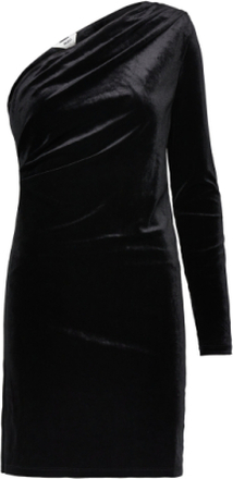 Objbianca Shoulder Short Dress 130 Kort Kjole Black Object