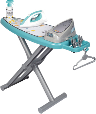Ironing Board + Steam Iron Toys Role Play Cleaning Toys Blå Smoby*Betinget Tilbud