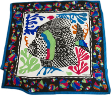 Pre-owned Square Silk Scarf Fish