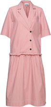 Stripe Cotton Blazer Dress Dresses Summer Dresses Rosa Ganni*Betinget Tilbud