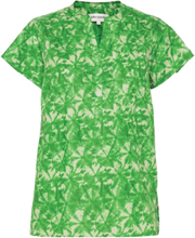 Heather Top Tops Blouses Short-sleeved Green Lollys Laundry