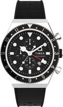 Klocka Timex Q Timex Three Time Zone Chronograph TW2V70000 Black