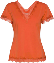 T-Shirt Blouses Short-sleeved Oransje Rosemunde*Betinget Tilbud