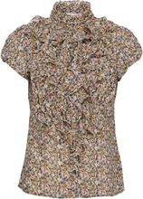 Liljasz Ss Shirt Blouses Short-sleeved Beige Saint Tropez*Betinget Tilbud