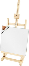 Trendoz houten schildersezel 76 cm tafelmodel met canvas doek 30 x 30 cm